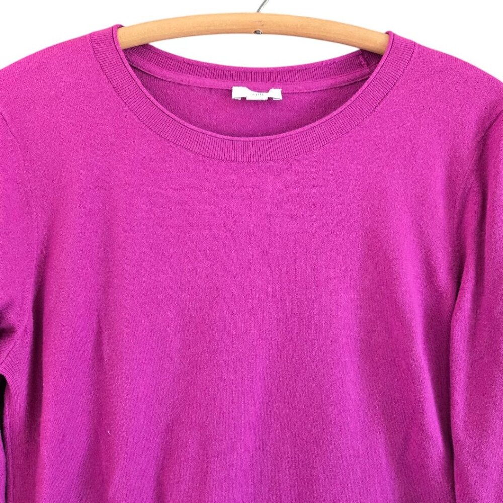 J.Jill Womens Medium Fuchsia Long Sleeve Sweater Top Cotton Blend Tunic - Picture 3 of 8